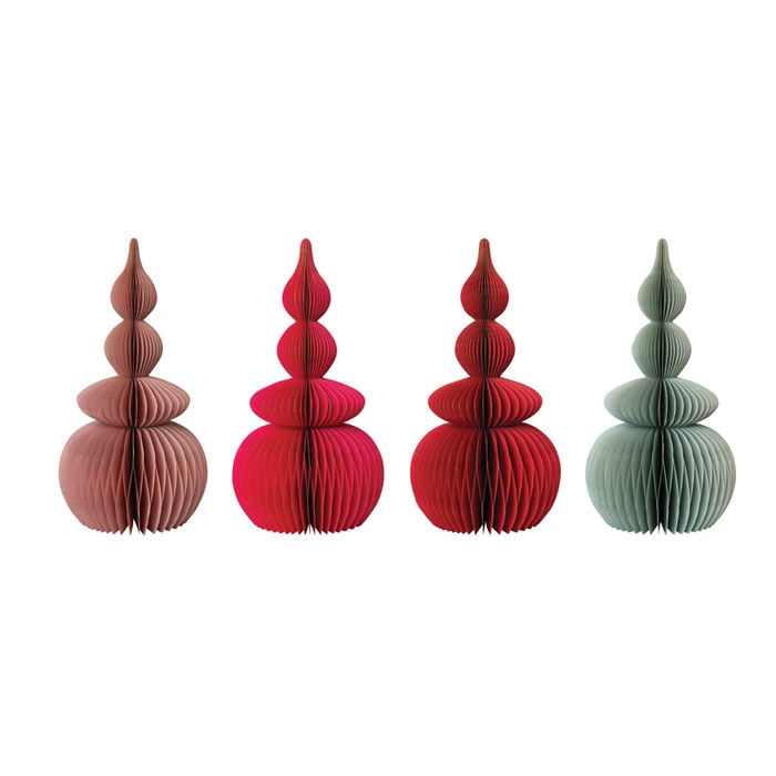 Paper Folding Honeycomb 26" Tree w/ Gold Glitter Edge