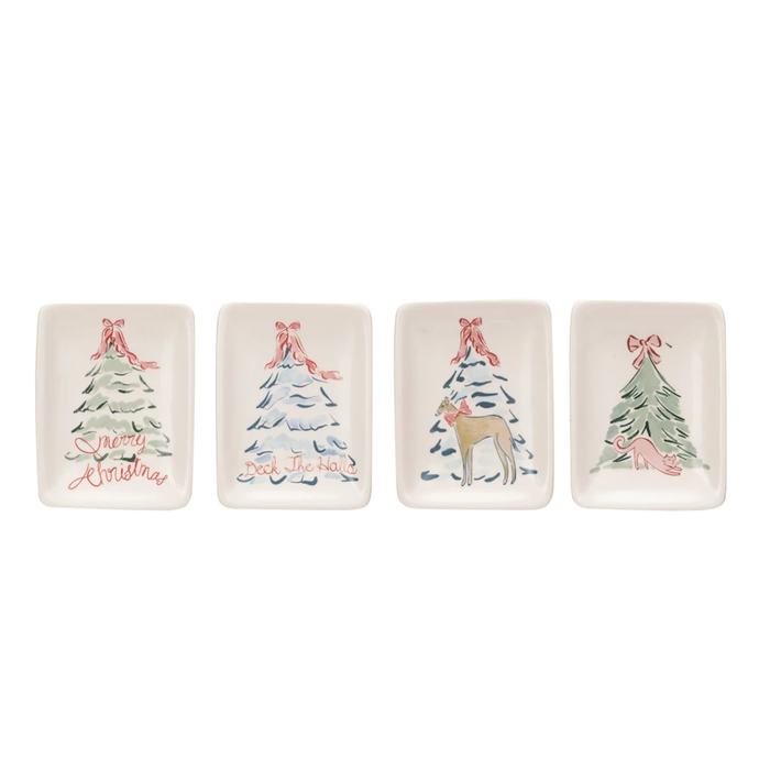 Christmas Tree & Animal Stoneware Plates