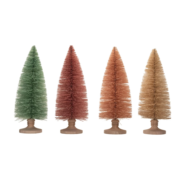 Sisal Bottle Brush Tree w/ Wood Base 10"