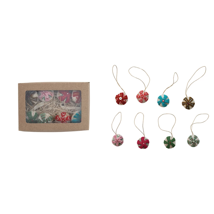 Handmade Wool Felt Candy Ornaments with Embroidery