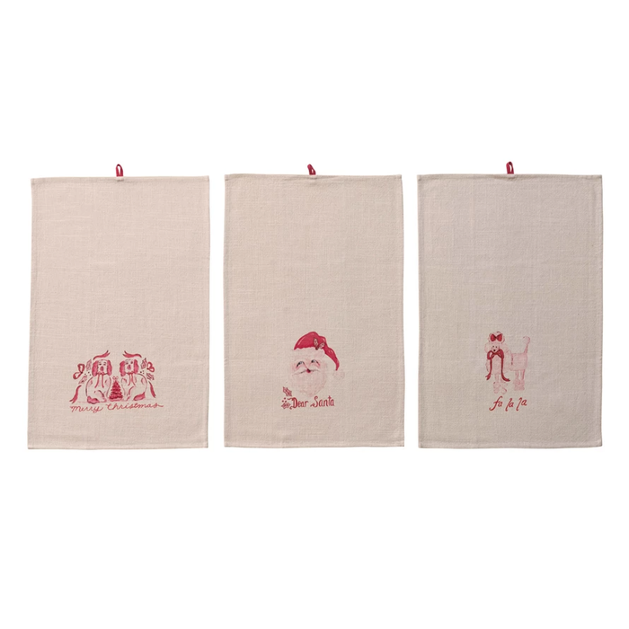 Tea Towel with Holiday Saying