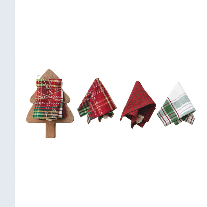 Woven Dish Cloths & Tree Shaped Board