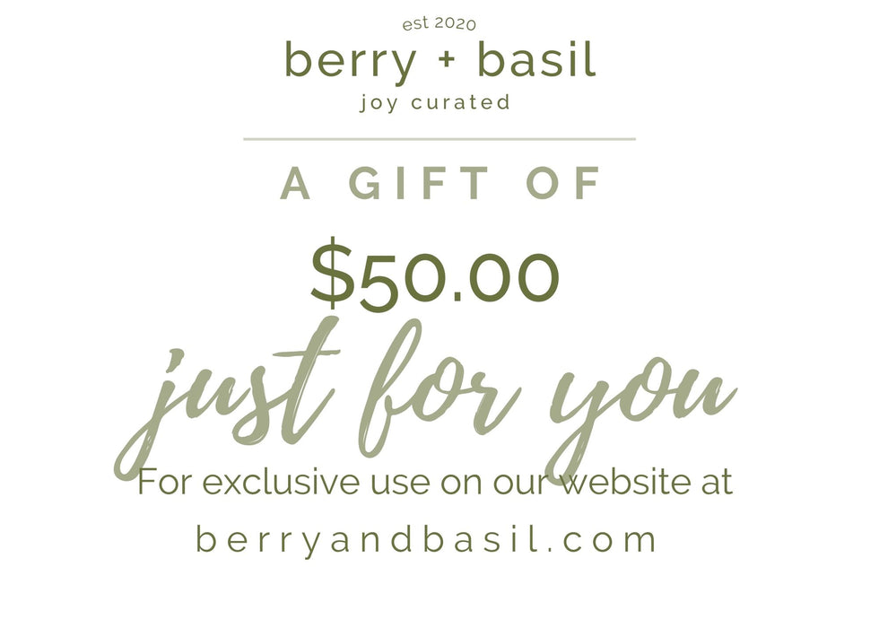 berry + basil gift card