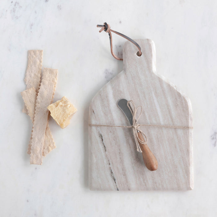 Marble Cheese/Cutting Board w/ Canape Knife